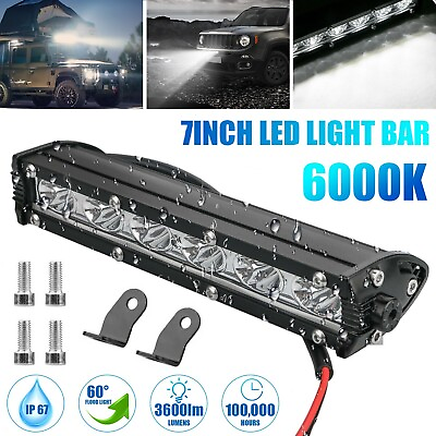 #ad #ad 7#x27;#x27; 18W Spot Flood LED Work Light Bar Lamp Driving Fog Offroad SUV 4WD Car Truck $11.68