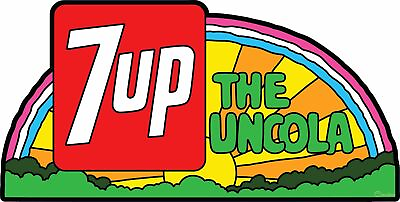 #ad SEVEN UP RAINBOW SUNRISE 7UP SODA POP SOFT DRINK 36quot; HEAVY DUTY USA METAL SIGN $204.00