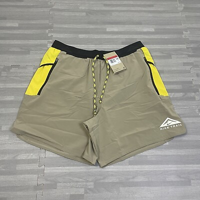 #ad Nike Trail Second Sunrise 7quot; Running Shorts Mens Large FB4194 Khaki Yellow $75 $49.98