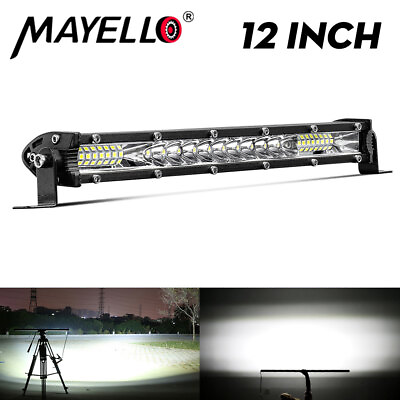 #ad #ad 12quot; inch 450W LED Work Light Bar Combo Spot Flood Driving Off Road SUV Boat ATV $13.99